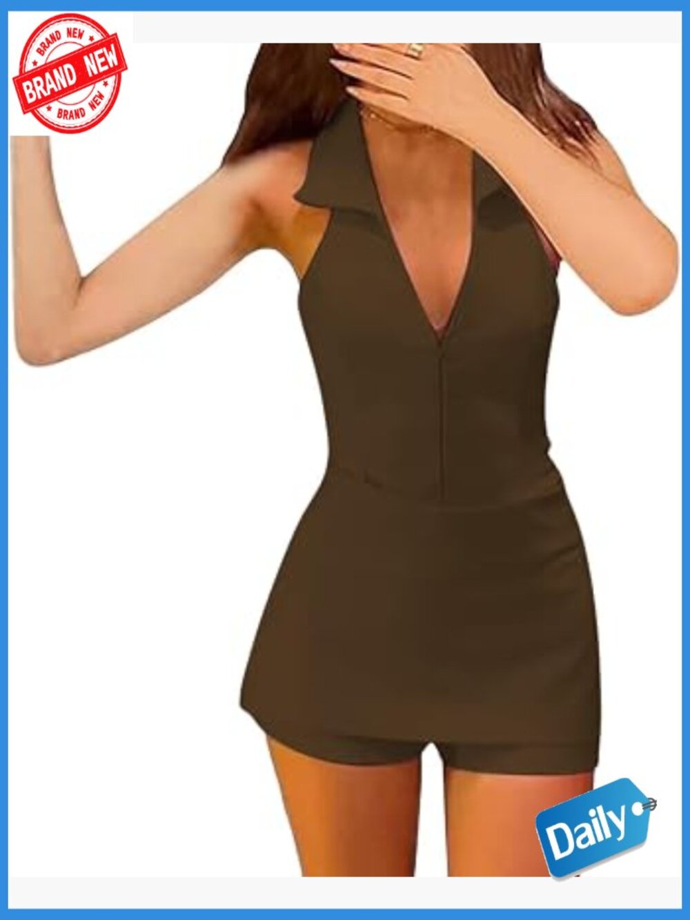 Women's 2 Piece Skirt Set Halter Backless Crop Top Skort Summer Outfit